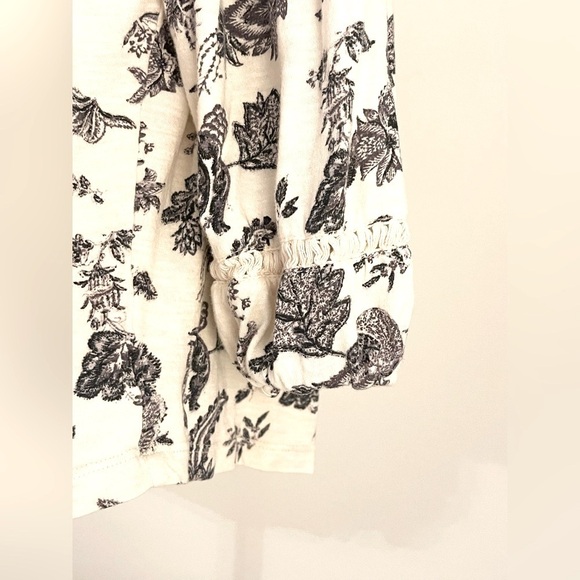 Wonderly Black Floral Women’s Peasant Top | Size M - Picture 5 of 9